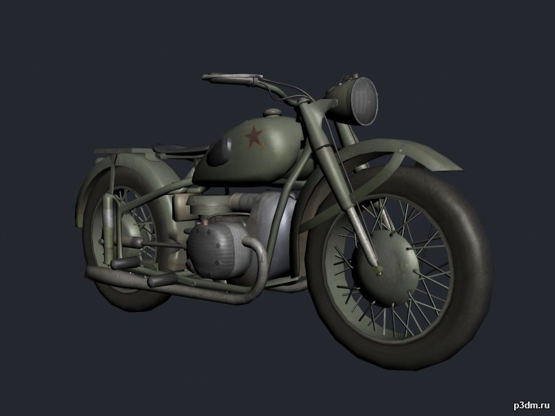 3D model Lego Motorcycle Army VR / AR / low-poly