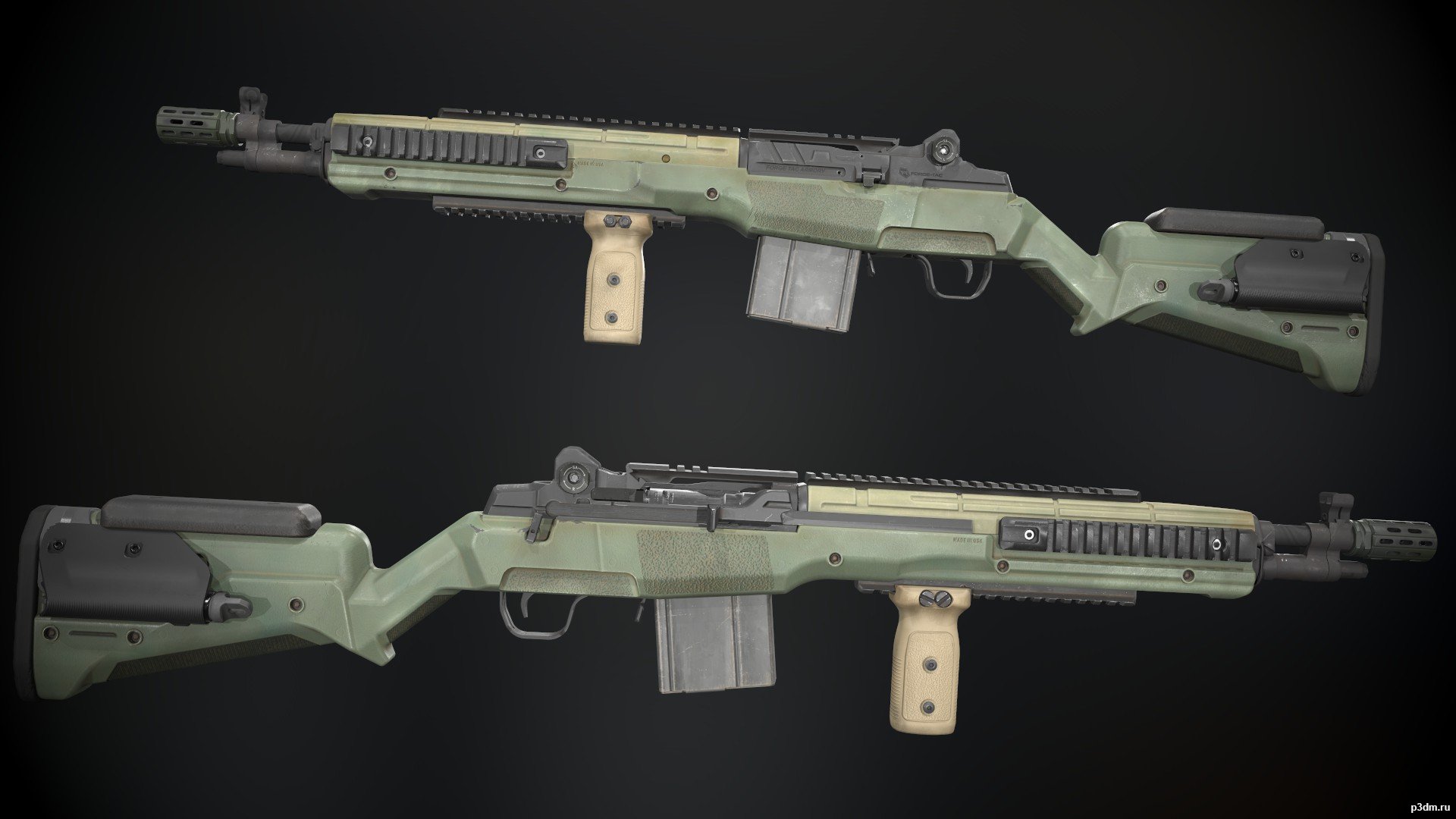 M14 Stiff Arm Pack 3d Models