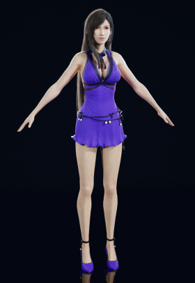 Final Fantasy VII Remake - Tifa (Purple Dress)