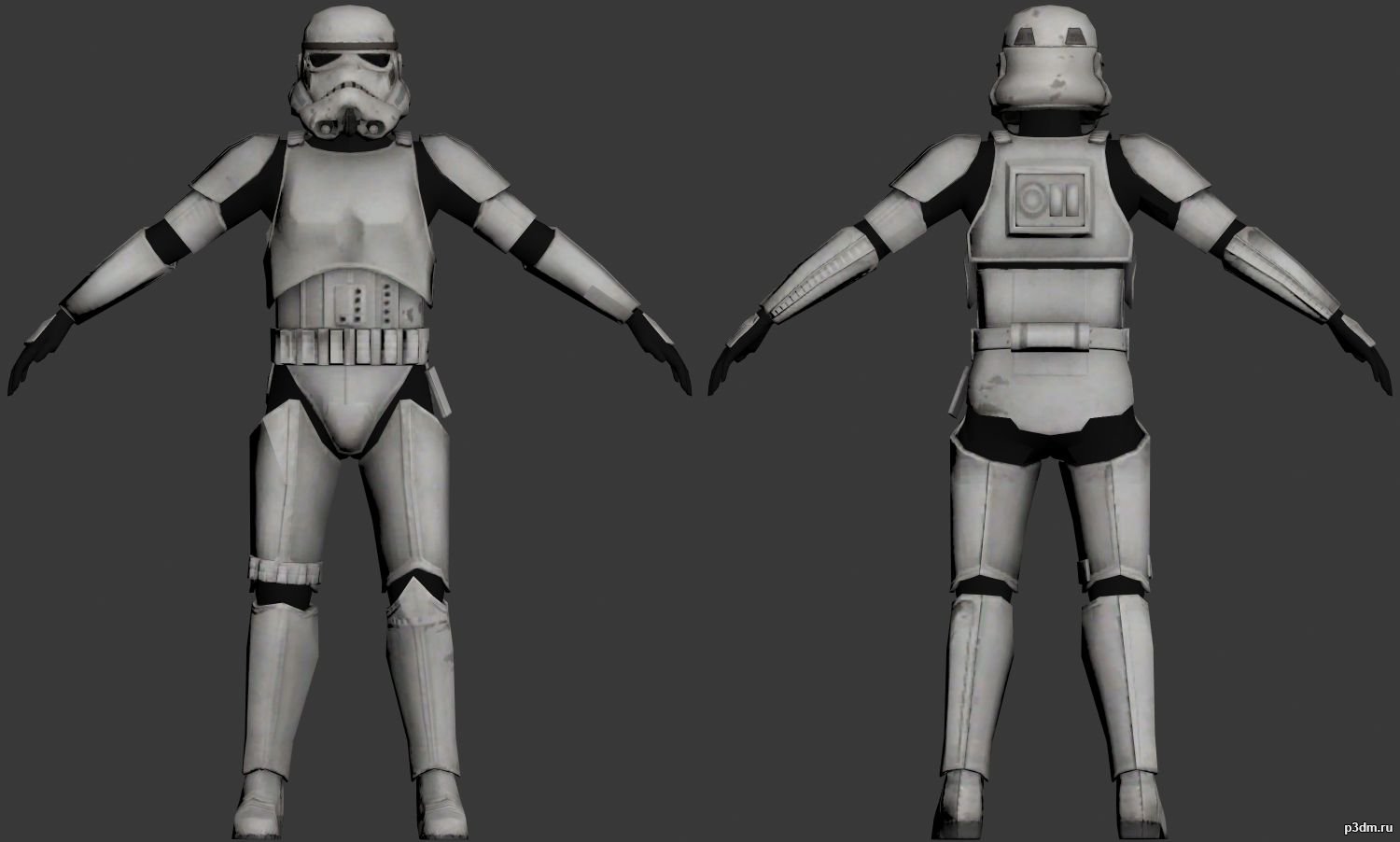 3D модель персонажа из игры Star Wars: The Force Unleashed II. 