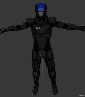 Shepard Default N7 Armor With Capacitor Helmet